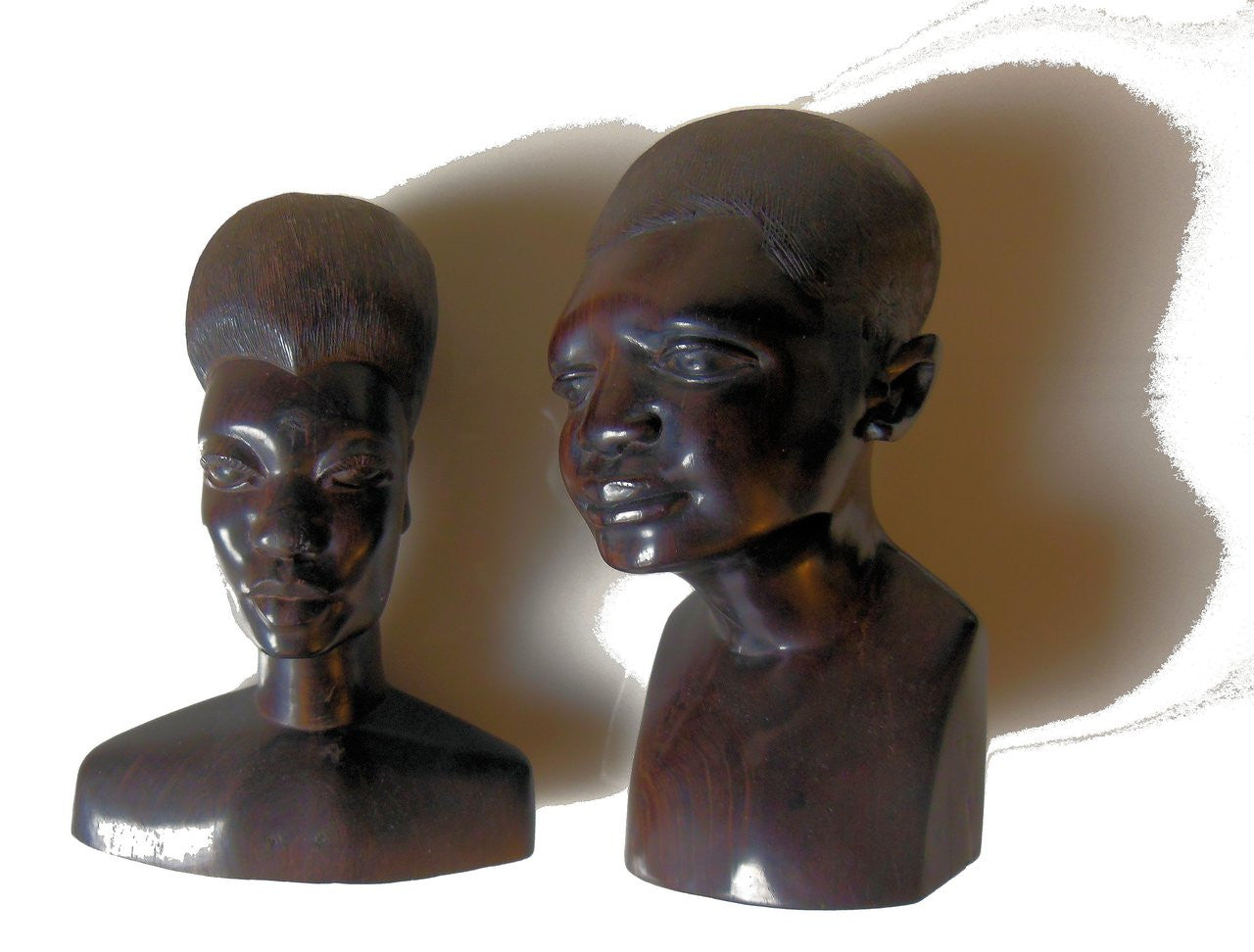 Captivating Faces - Vintage Mahogany Busts from Tanzania Mission, 1969-5