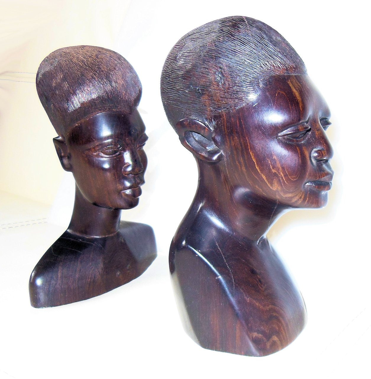 Captivating Faces - Vintage Mahogany Busts from Tanzania Mission, 1969-11