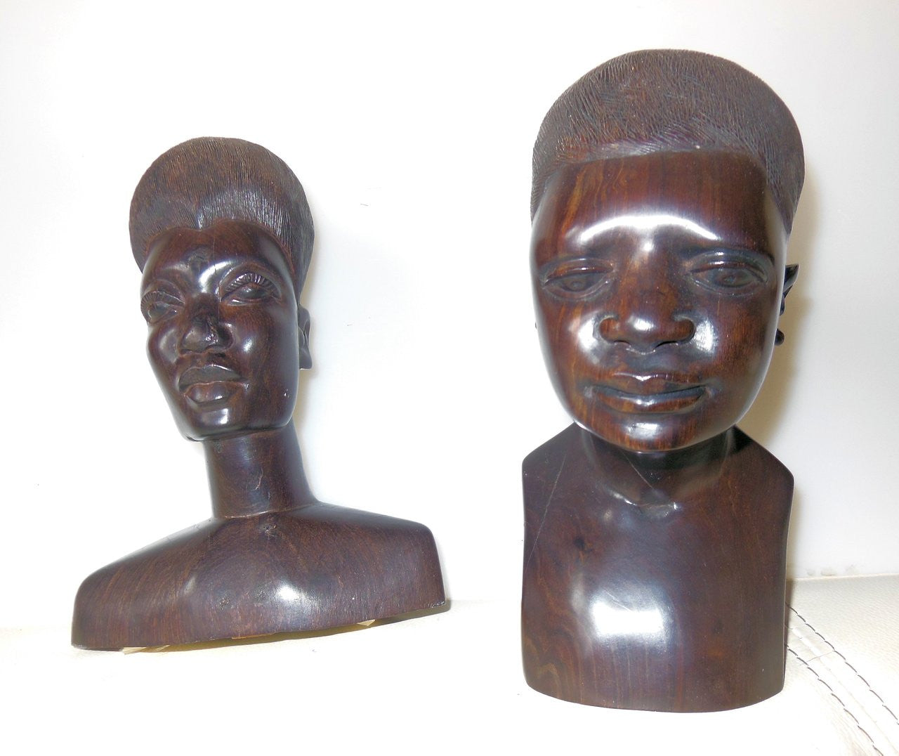 Captivating Faces - Vintage Mahogany Busts from Tanzania Mission, 1969-4