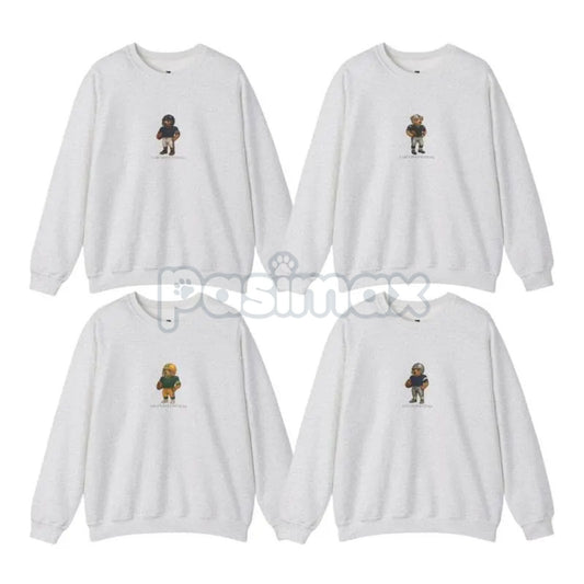 Vintage Football Teddy Bear Sweatshirt – Custom Team Fan Gift in Ash Color