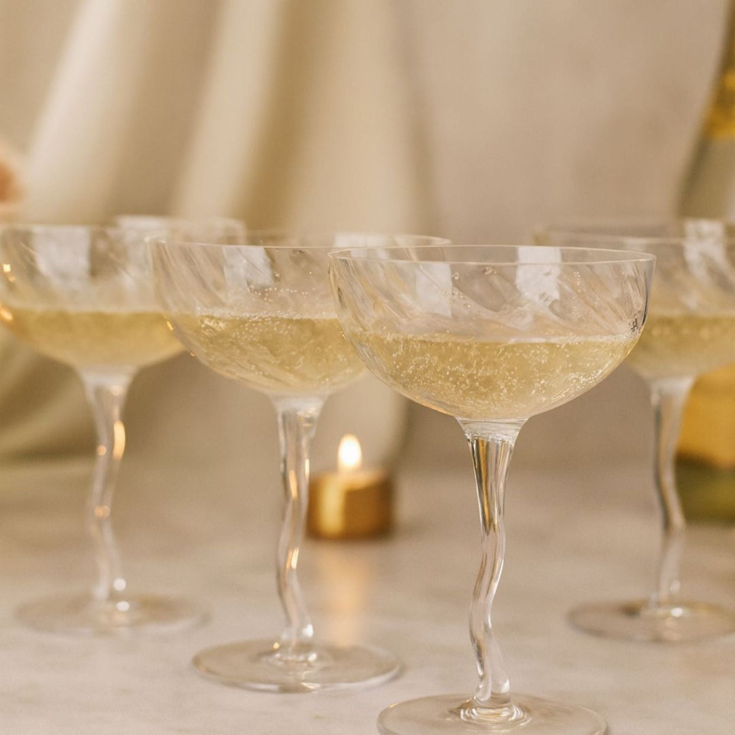 Vivre Luxury Crystal Coupe Glasses – Set of 4