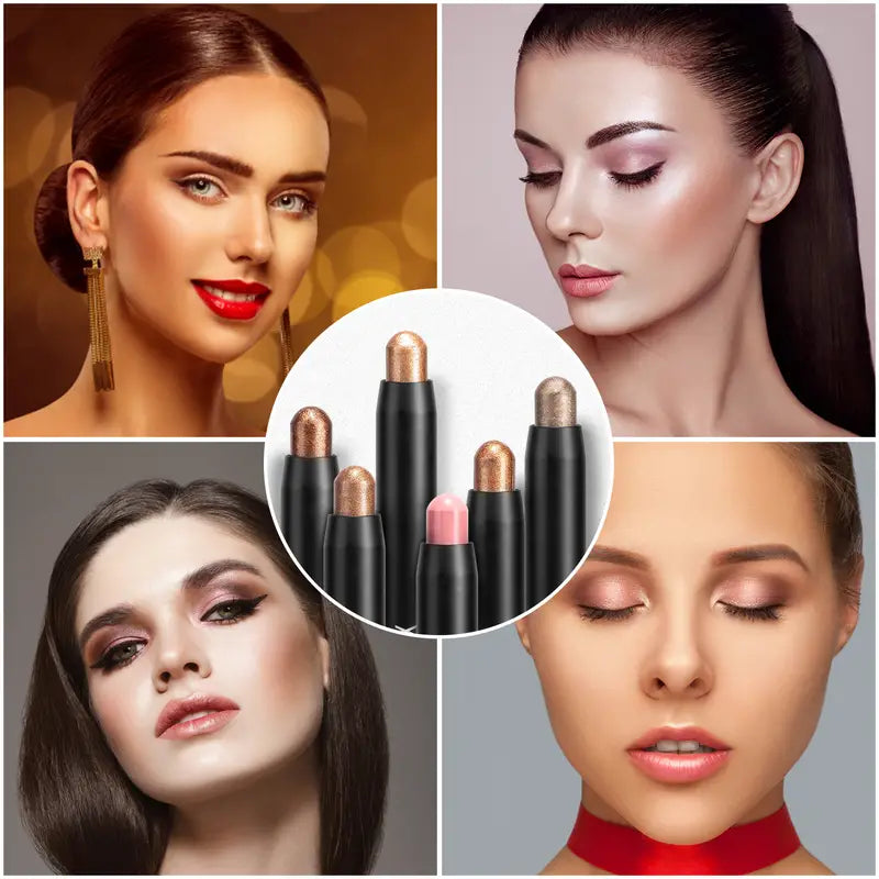 Metallic Eyeshadow Stick Set - 6 Creamy Pencils