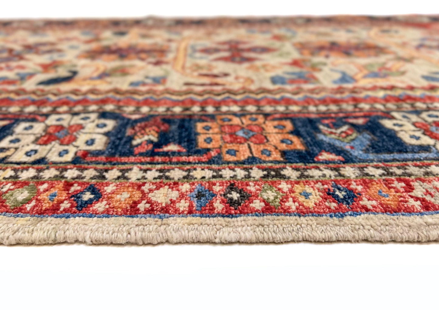 Afghan Qashqai Runner (3'00"x8'02) ivory/navy-3