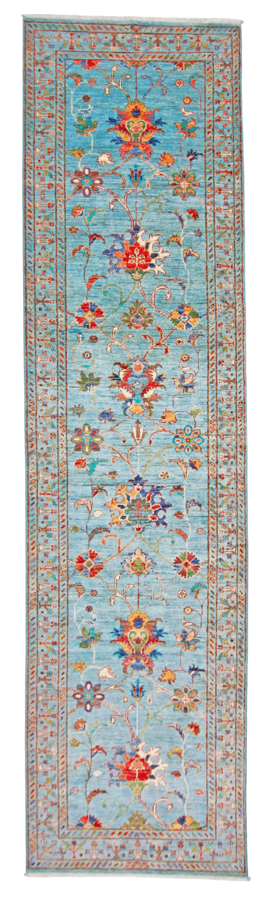 Aryana veg.dye 2'06"x10'04" ltblu-0