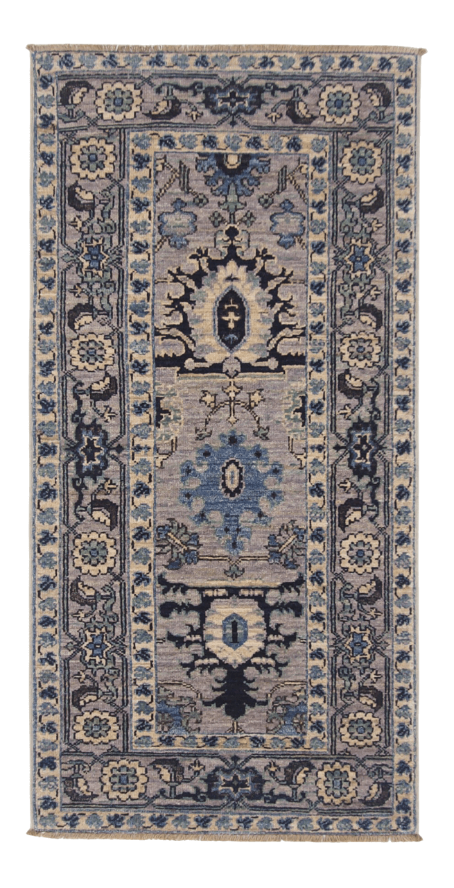 Afghan Serapi veg.dye blue monochrome (2x4)-0