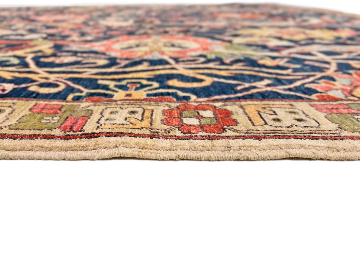 Afghan-made Bird of Paradise (9'03"x12'00") indigo-3