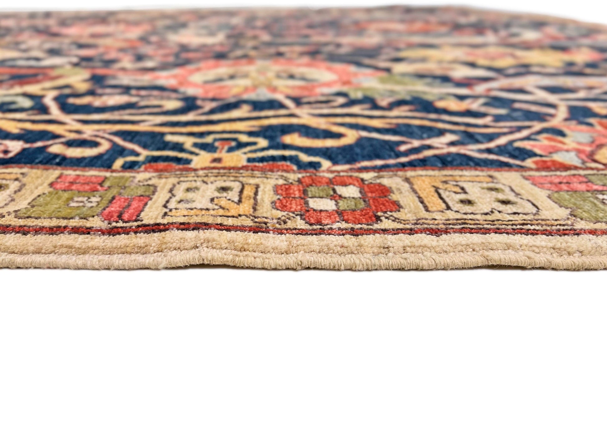 Afghan-made Bird of Paradise (9'03"x12'00") indigo-3