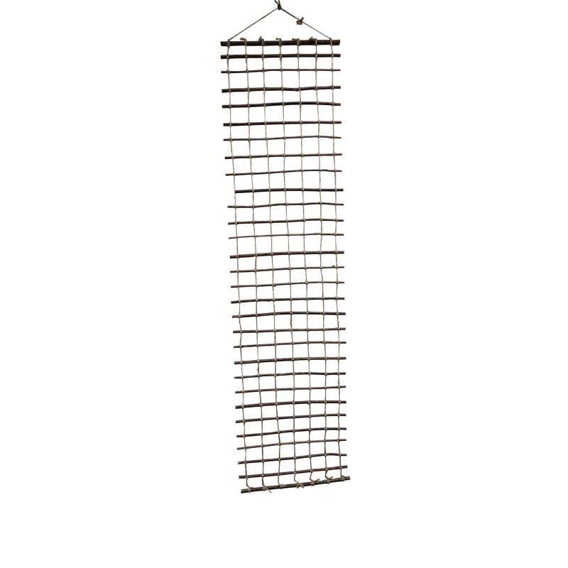 Indoor Outdoor Wall Hanging Willow Wood and Jute Garden Trellis-1