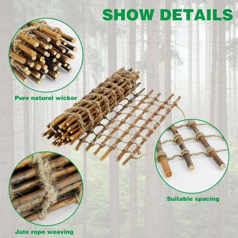 Indoor Outdoor Wall Hanging Willow Wood and Jute Garden Trellis-3