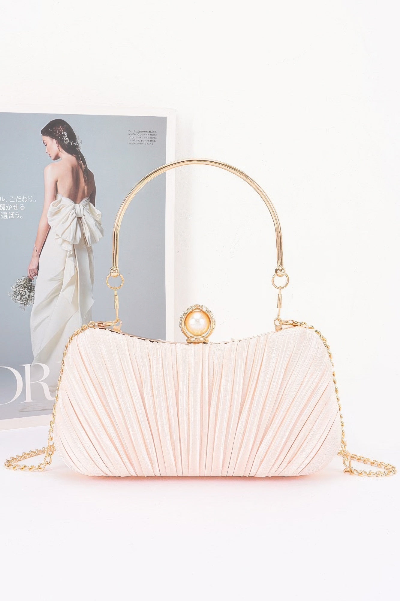 Pleated Polyester Party Clutch