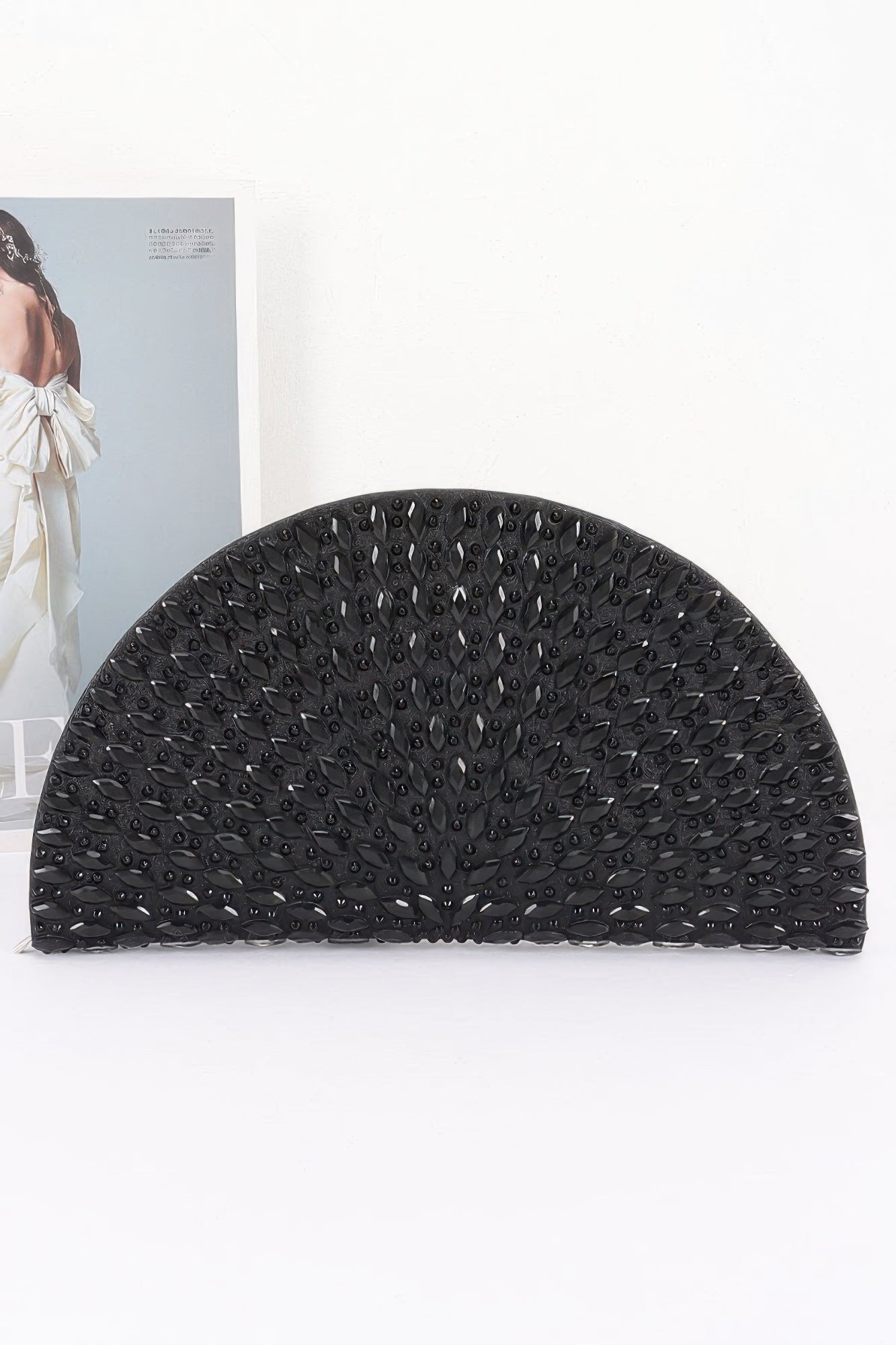 Rhinestone Half Moon Party Clutch