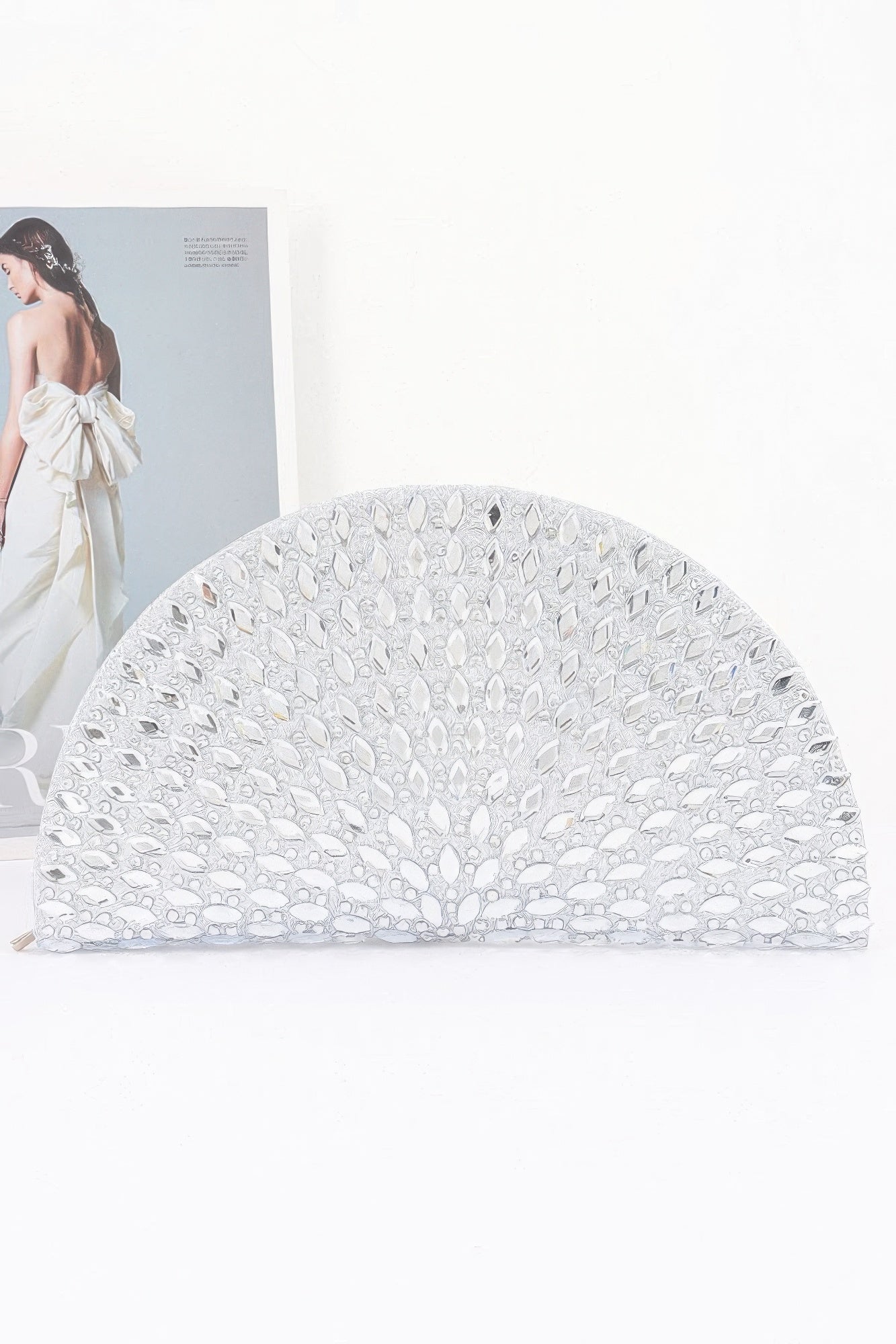 Rhinestone Half Moon Party Clutch