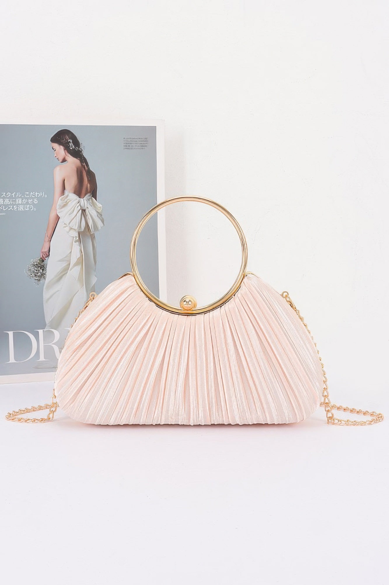 Pleated Polyester Party Clutch