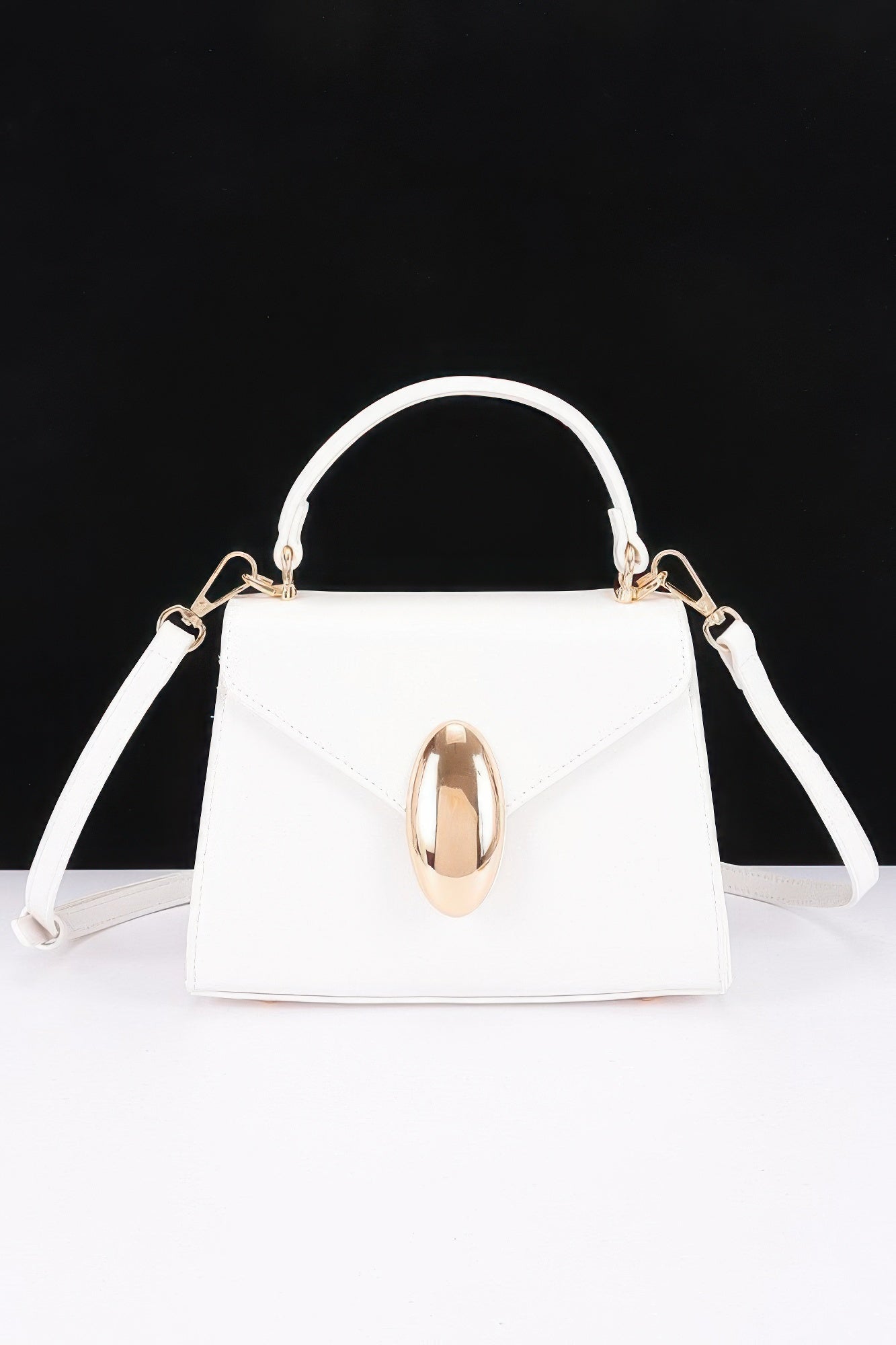 Vegan Leather Top Handle Flap Bag