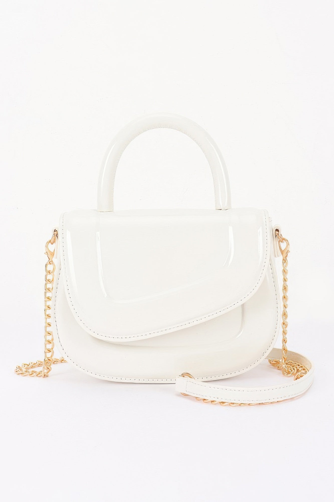 Patent Leather Top Handle Bag