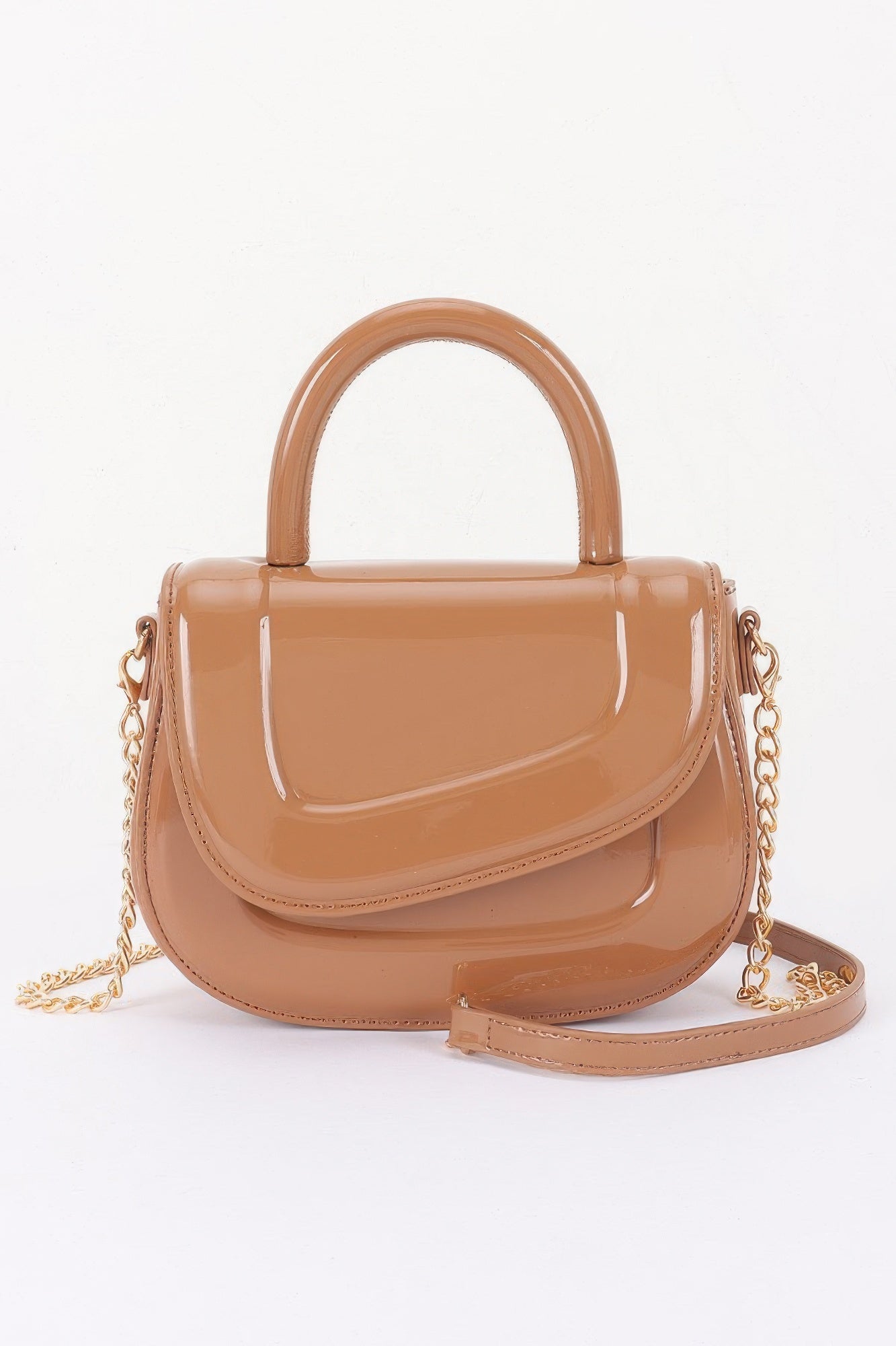 Patent Leather Top Handle Bag