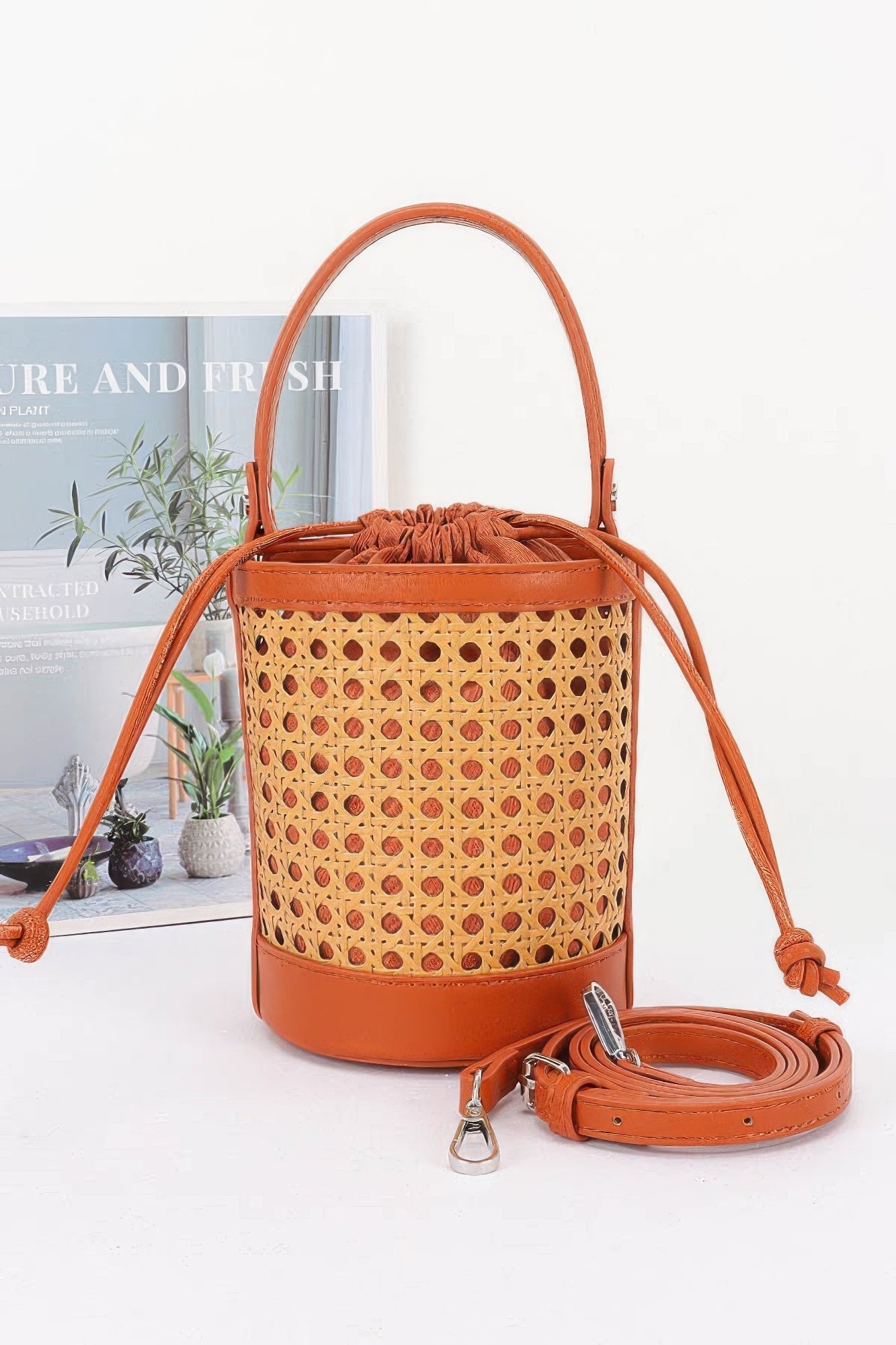 Braided Bamboo Tube Bag