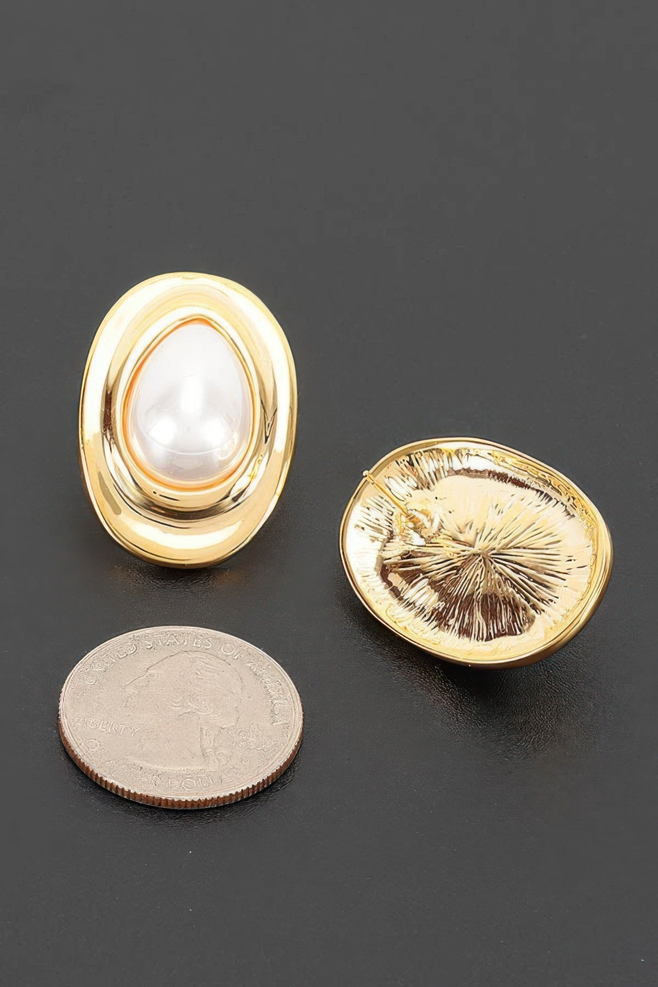 Teardrop Pearl Stud Earrings