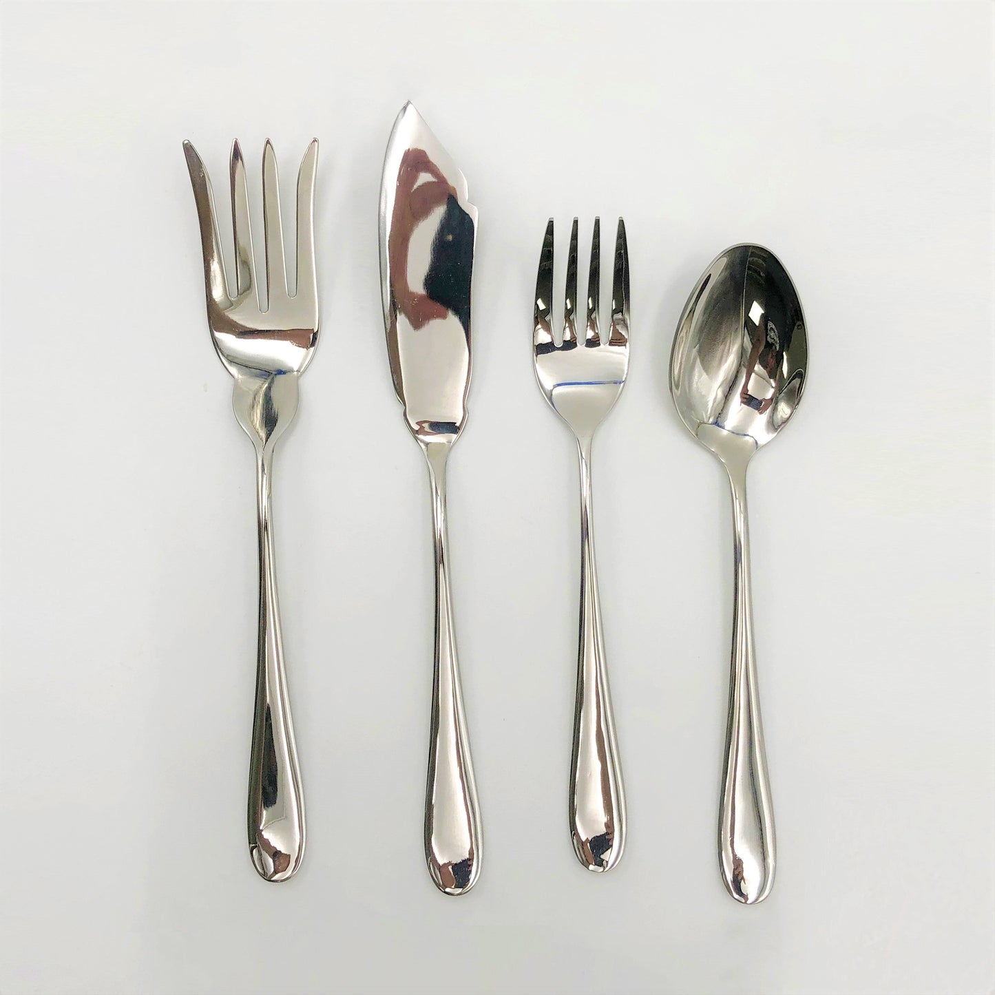 Stainless Steel Four (4) Piece Large Serving Set Great For Entertaining-0