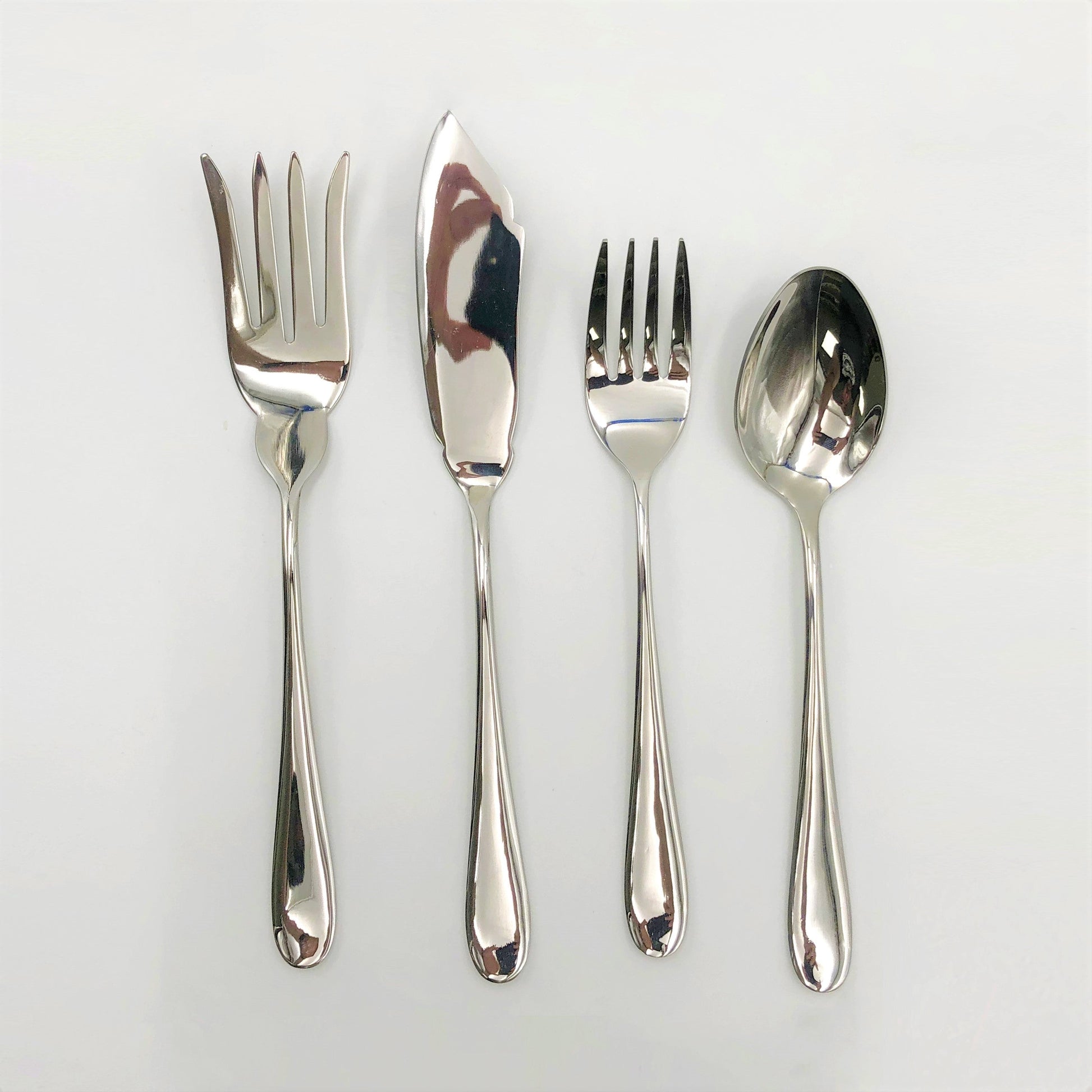 Stainless Steel Four (4) Piece Large Serving Set Great For Entertaining-0