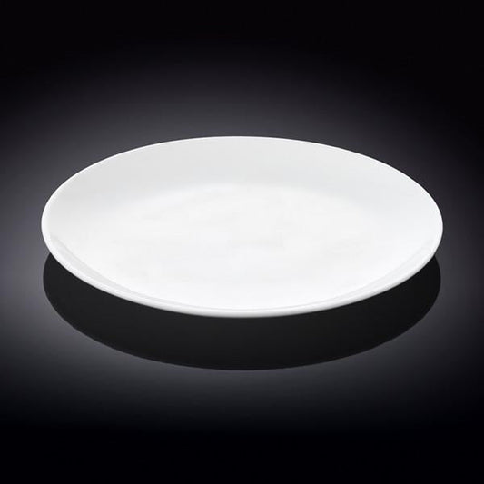 Set Of 6 Professional Rolled Rim White Dinner Plate 10" inch | 25.5 Cm-0