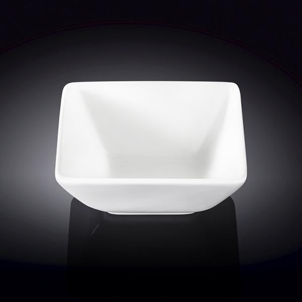Set Of 6 White Square Snack / Sauce Dish 4.75" inch X 4.5" inch X 2.5" inch |11 Fl Oz-1