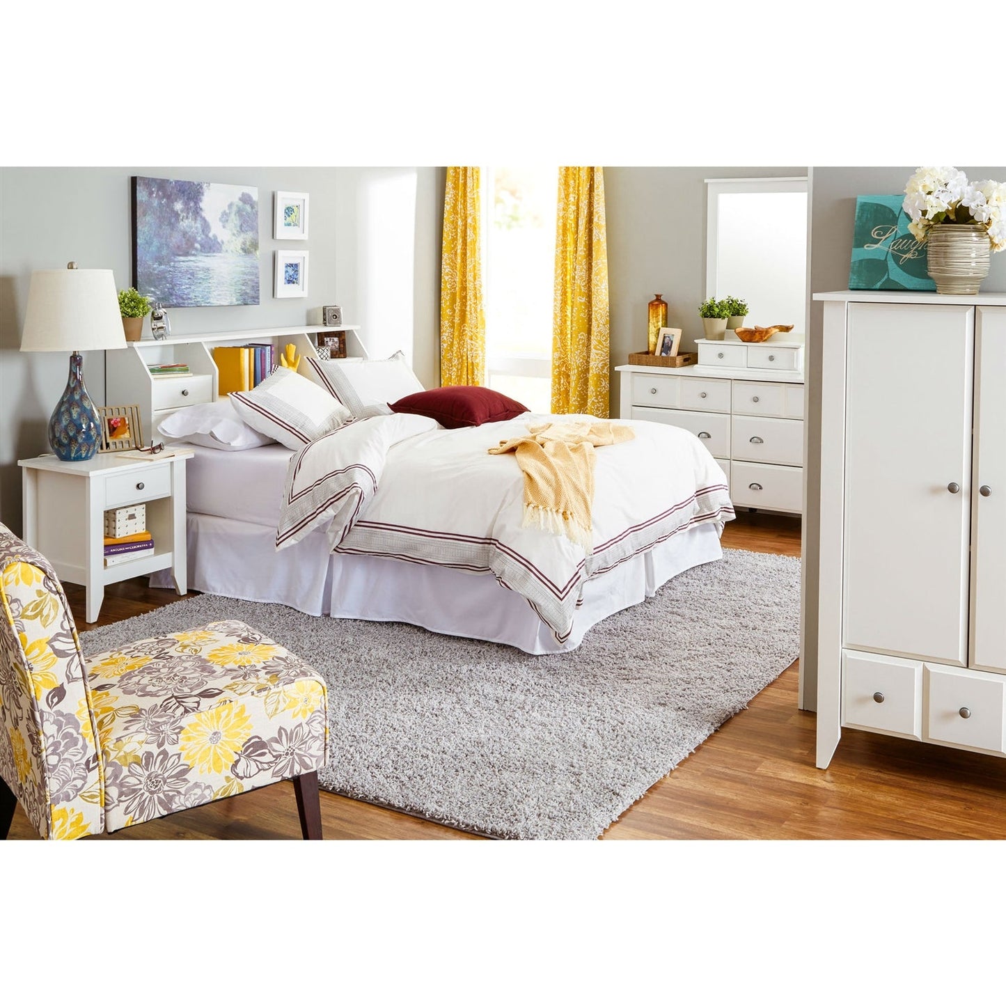 White 6-Drawer Dresser Traditional Design - Made in USA-1