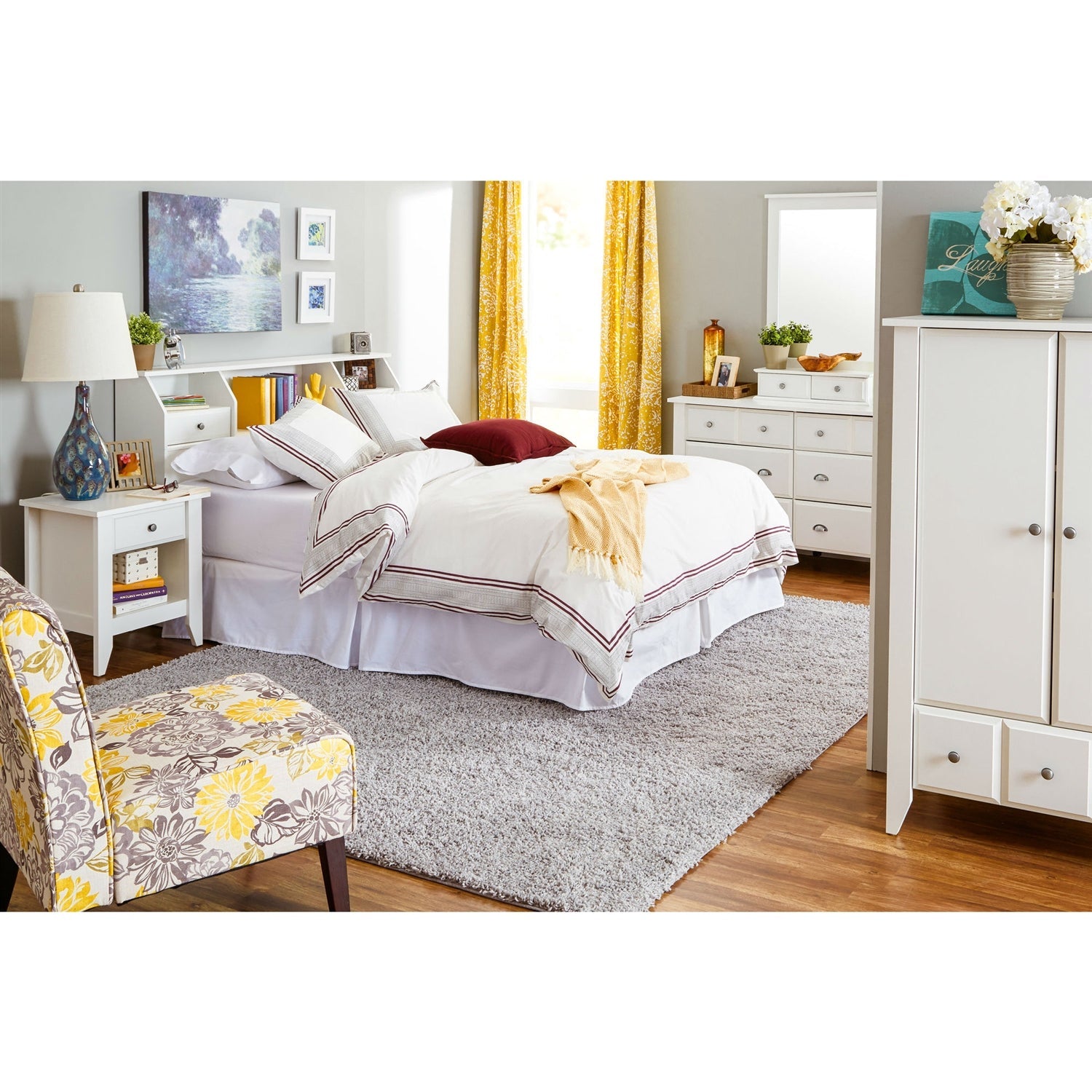 White 6-Drawer Dresser Traditional Design - Made in USA-1