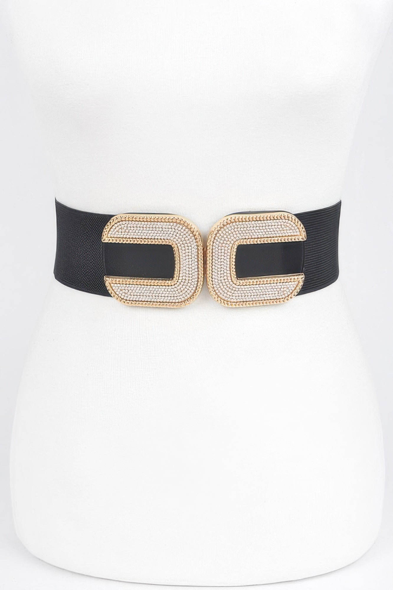 WOMEN'S BELT ASTOR Rhinestone Buckle Stretch BYMANYC ® New York-1