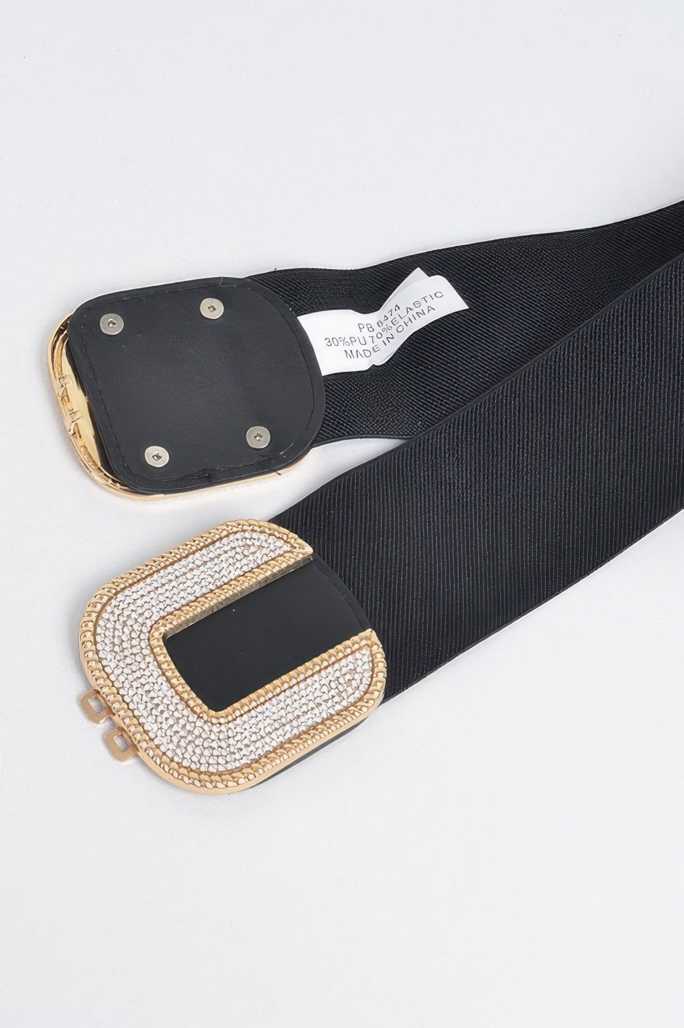 WOMEN'S BELT ASTOR Rhinestone Buckle Stretch BYMANYC ® New York-5