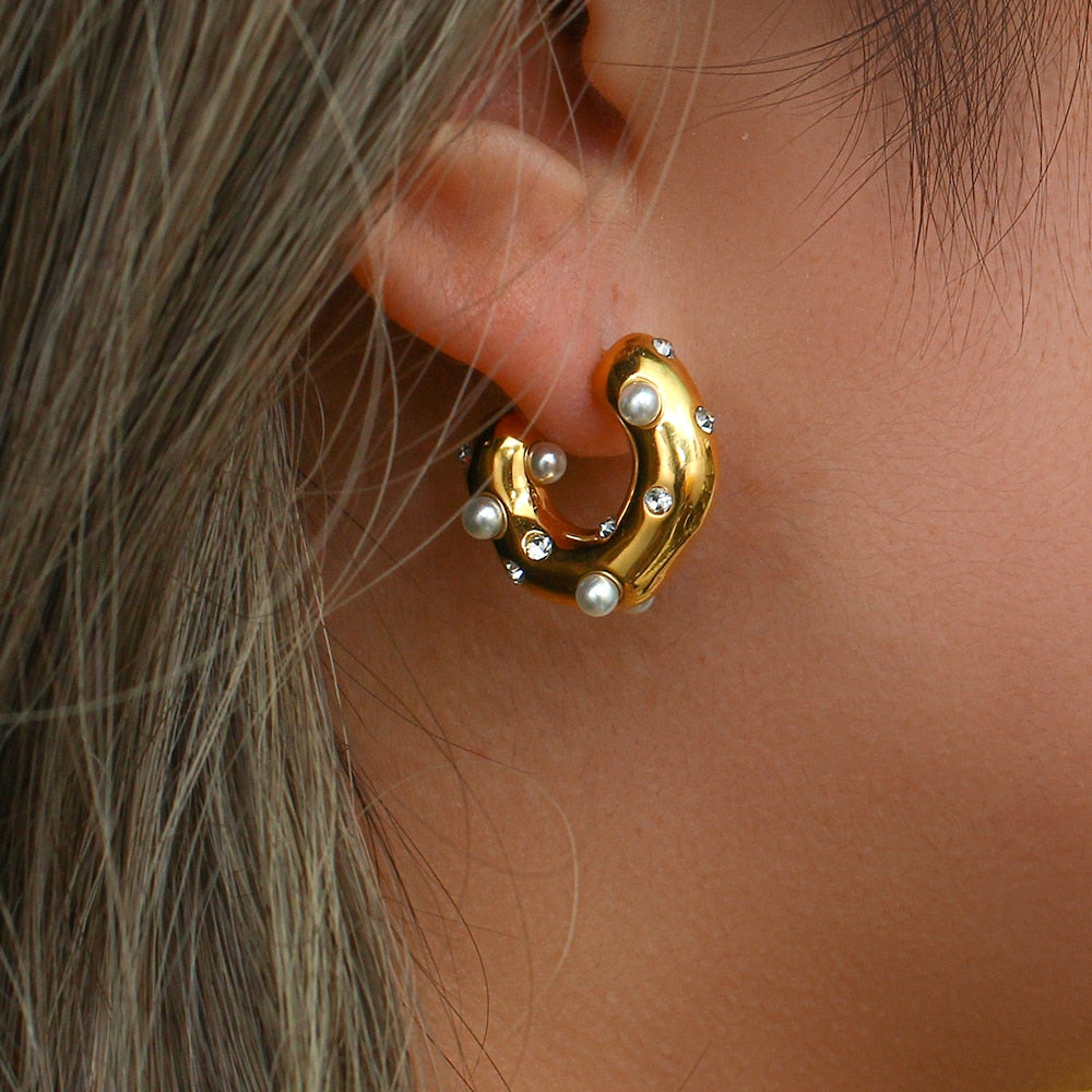 WOMEN'S EARRINGS Gold Color HUDSON - BYMANYC ® New York-0