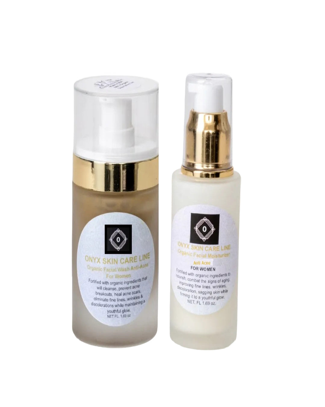 Organic Anti-Acne Two-Step System Facial Wash and Moisturizer - For WOMEN-0