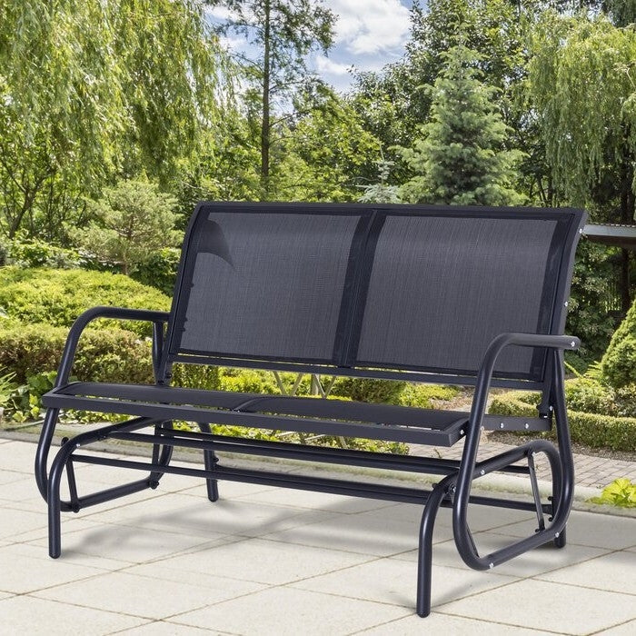 2 Seater Mesh Outdoor Patio Swing Glider Dark Gray-3