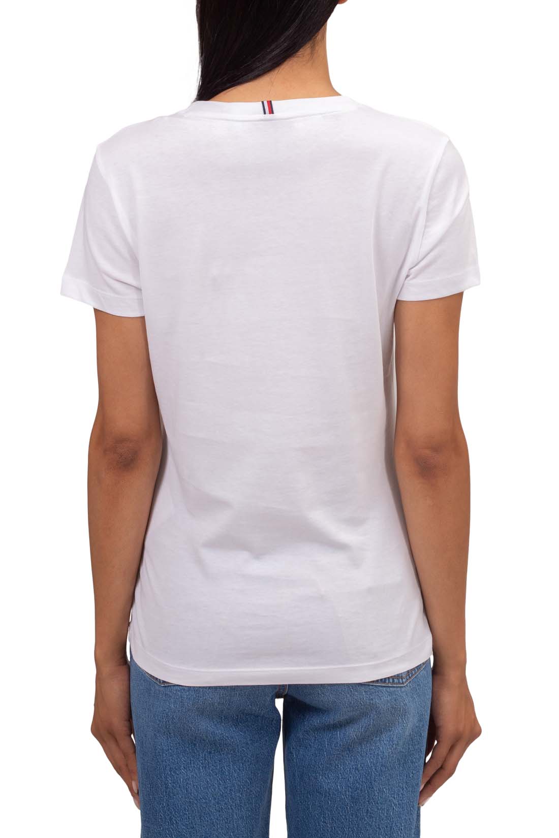 TOMMY HILFIGER - Women's regular basic T-shirt with logo  - Size XL-2