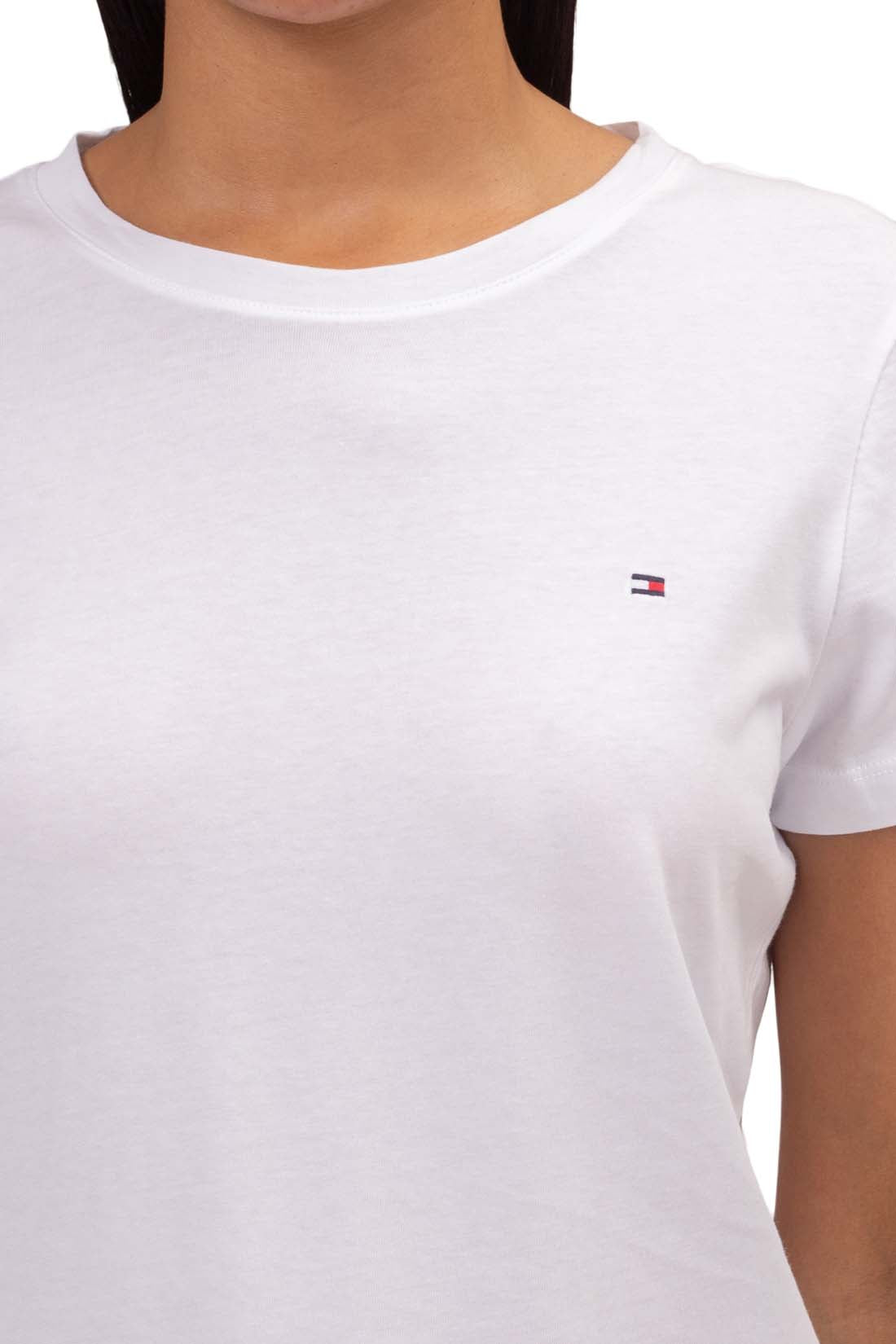 TOMMY HILFIGER - Women's regular basic T-shirt with logo  - Size XL-0