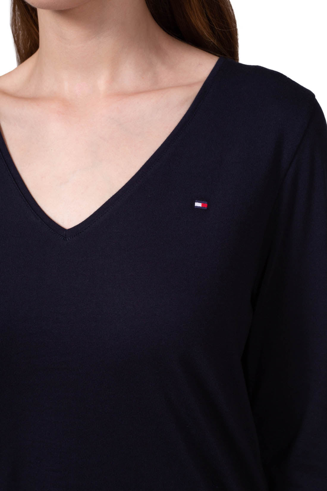 TOMMY HILFIGER - Women's basic relaxed v-neck T-shirt  - Size XS-8