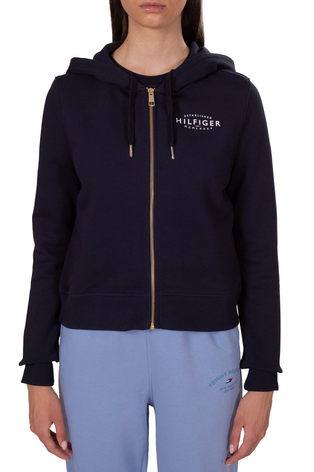 TOMMY HILFIGER - Women's basic zip-through sweatshirt  - Size M-5