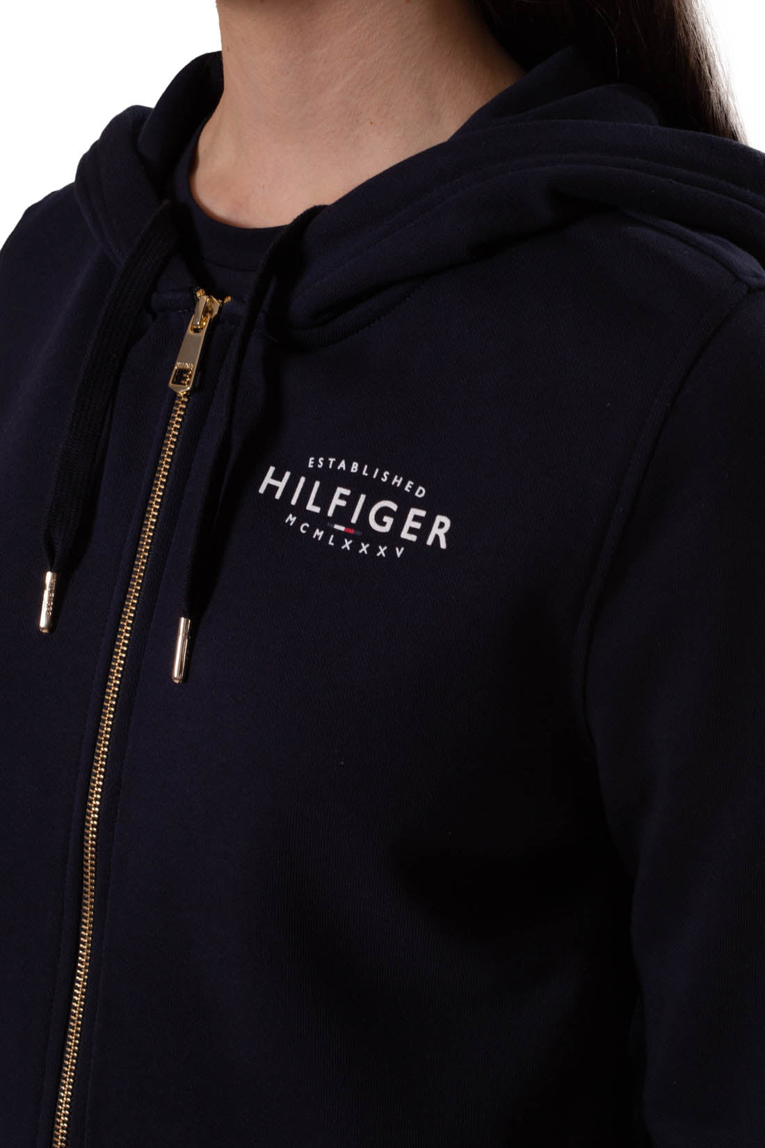 TOMMY HILFIGER - Women's basic zip-through sweatshirt  - Size M-4
