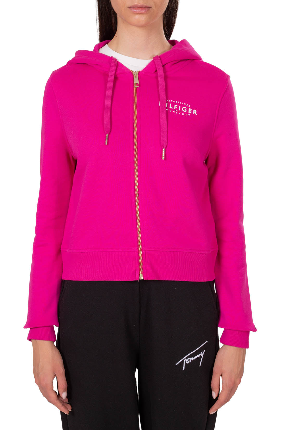 TOMMY HILFIGER - Women's basic zip-through sweatshirt  - Size M-13
