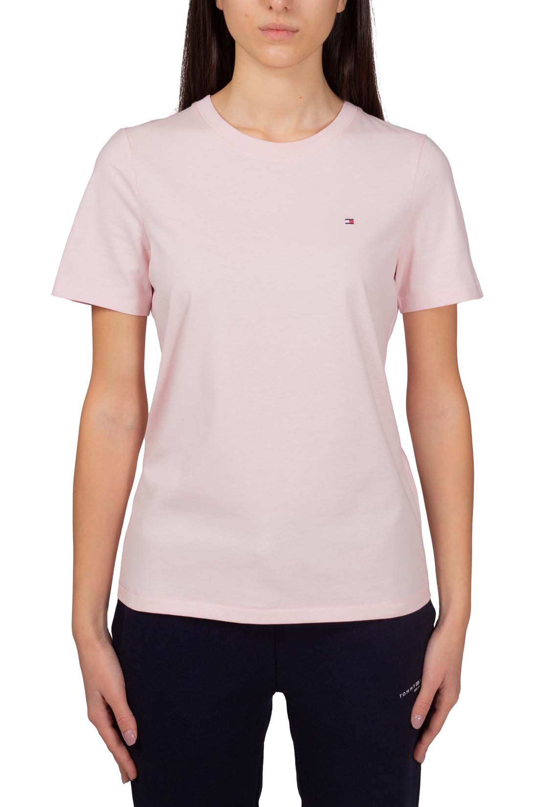TOMMY HILFIGER - Women's regular T-shirt with embroidery  - Size XL-9