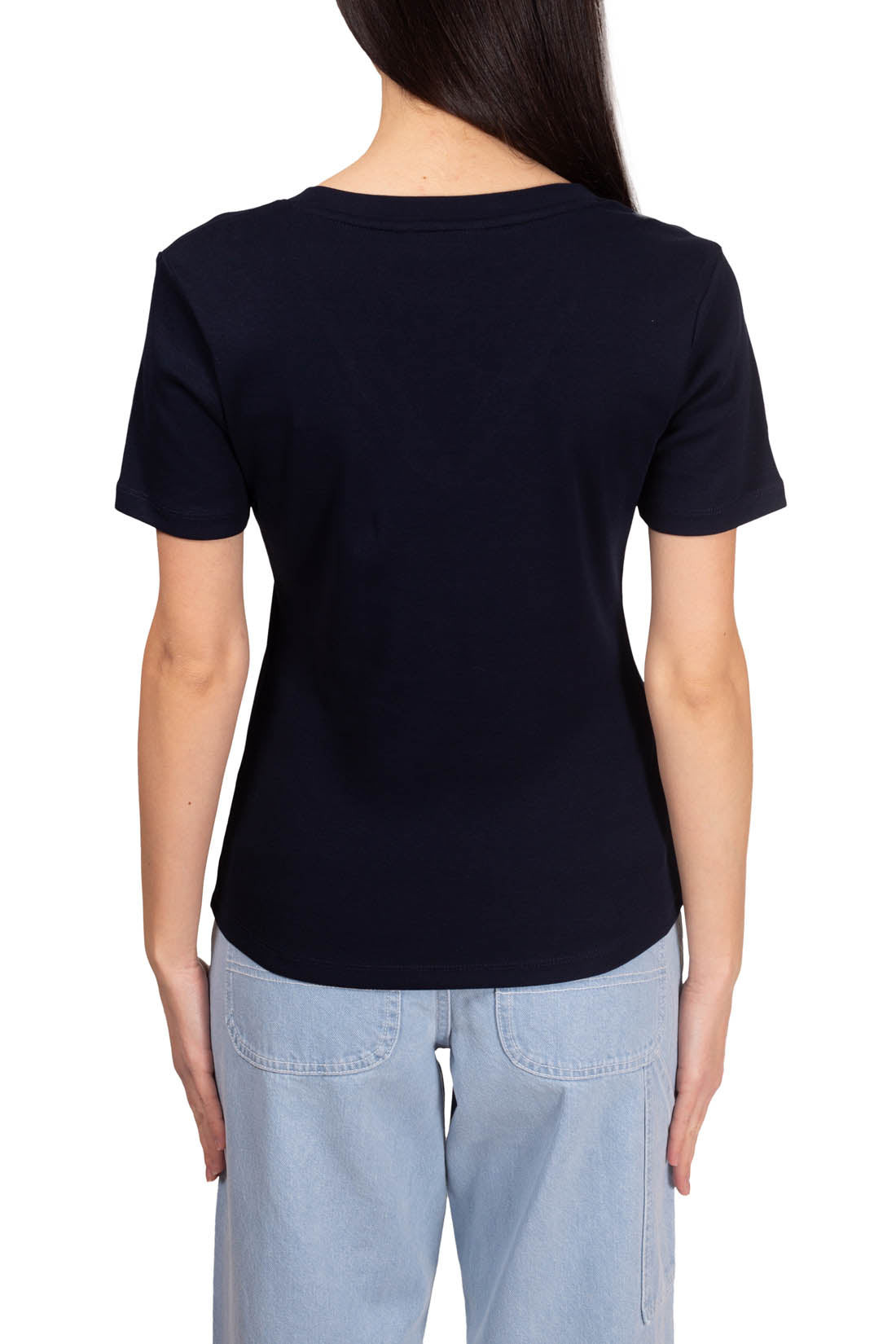 TOMMY HILFIGER - Women's slim T-shirt with v-neck  - Size L-6