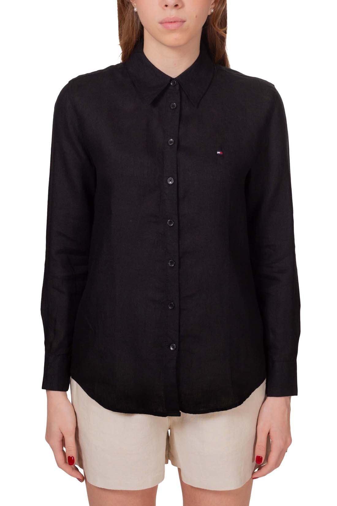 TOMMY HILFIGER - Women's relaxed linen shirt-5