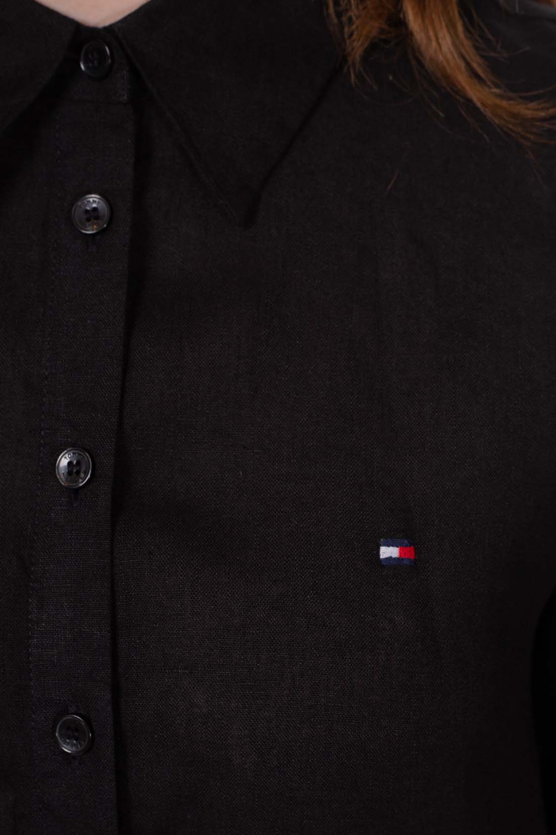 TOMMY HILFIGER - Women's relaxed linen shirt-0