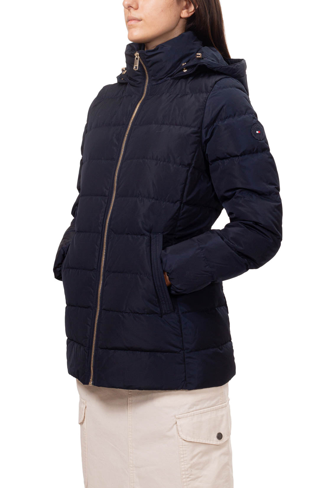 TOMMY HILFIGER - Women's water-repellent down jacket with faux-fur detail  - Size XL-46