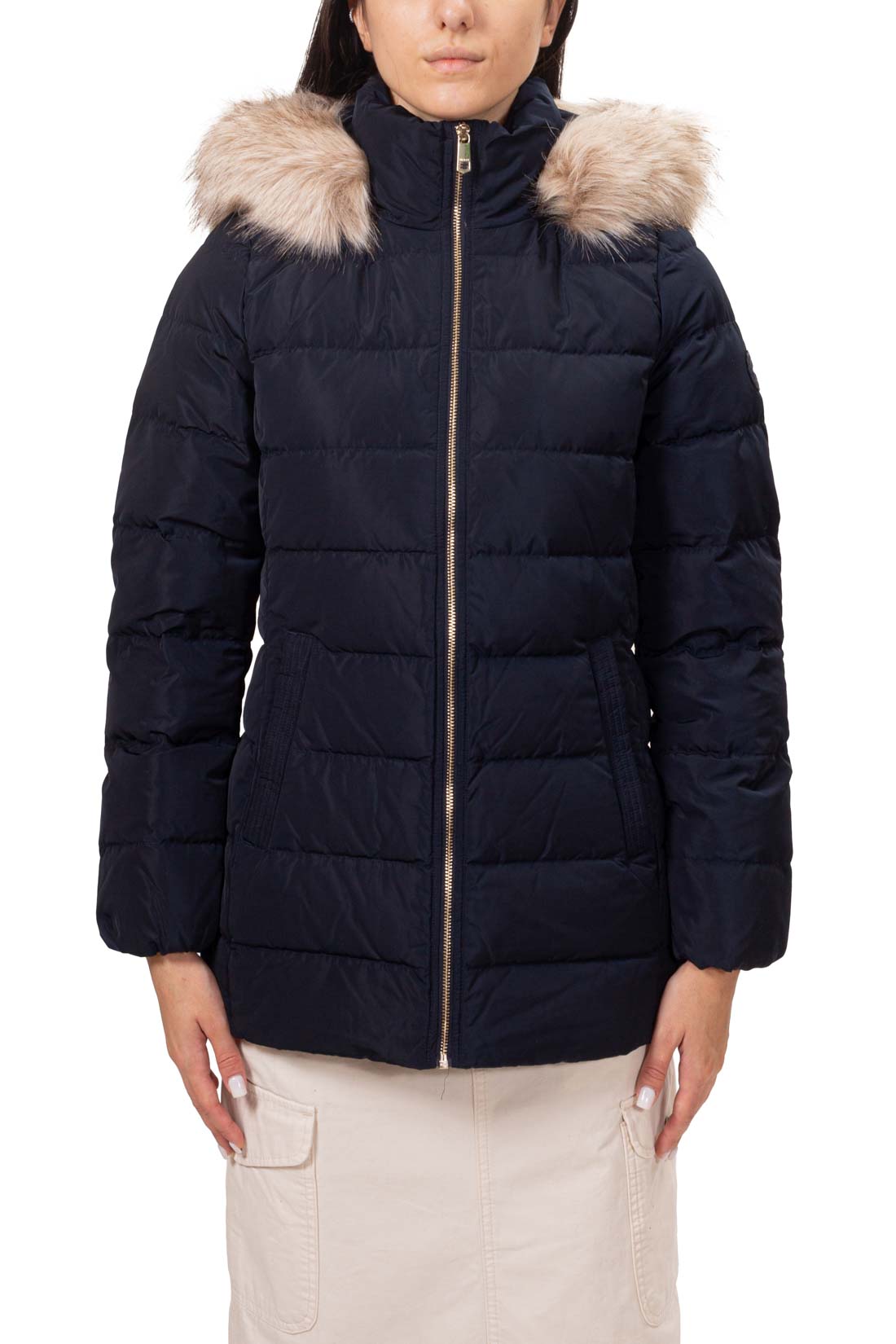 TOMMY HILFIGER - Women's water-repellent down jacket with faux-fur detail  - Size XL-29