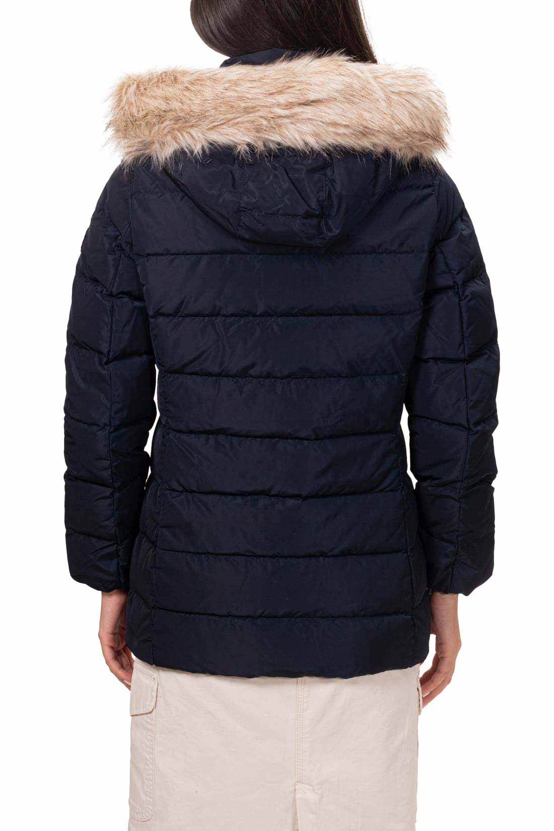 TOMMY HILFIGER - Women's water-repellent down jacket with faux-fur detail  - Size XL-27