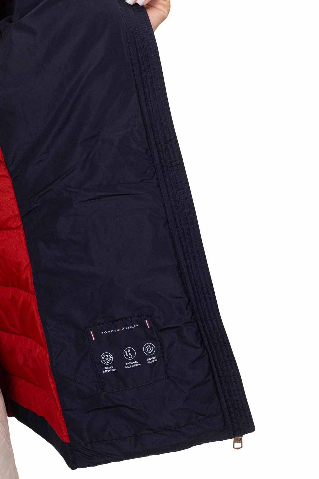 TOMMY HILFIGER - Women's water-repellent down jacket with faux-fur detail  - Size XL-30
