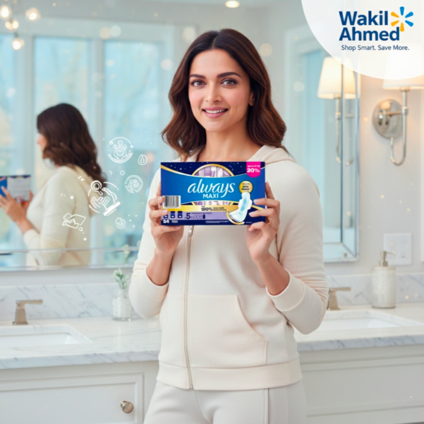 Always Maxi Overnight Pads with Wings, Size 5, 54 ct.
