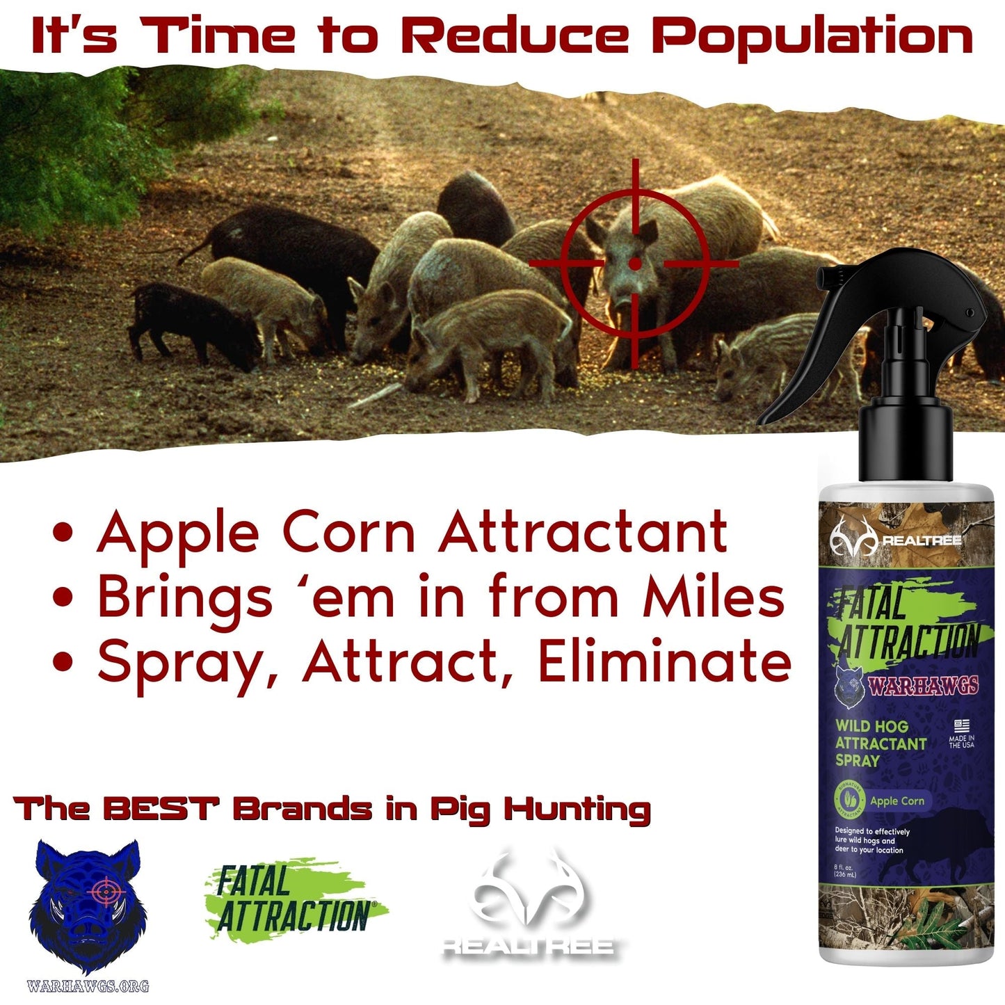Realtree Fatal Attraction Warhawg Wild Hog Attractant – Apple Corn 8oz