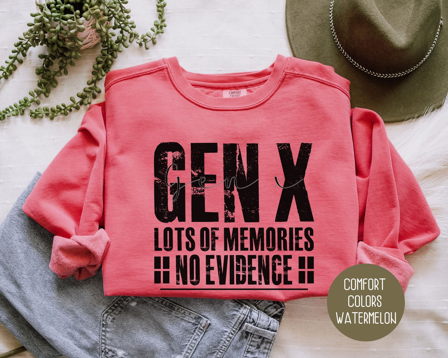 Gen X Lots of Memories No Evidence Comfort Colors Sweatshirt-8